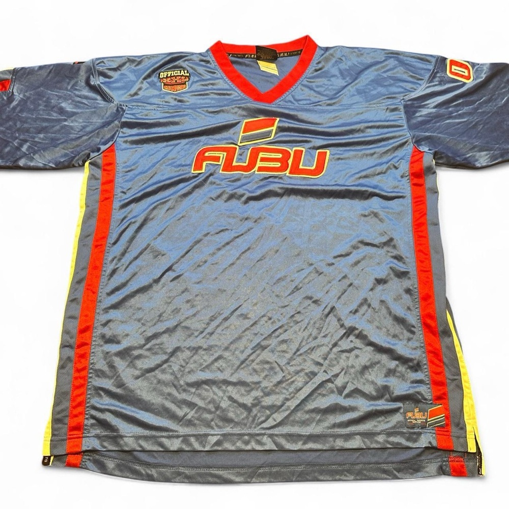 FUBU The Collection Y2K Men’s Blue and Red Jersey Size XXL